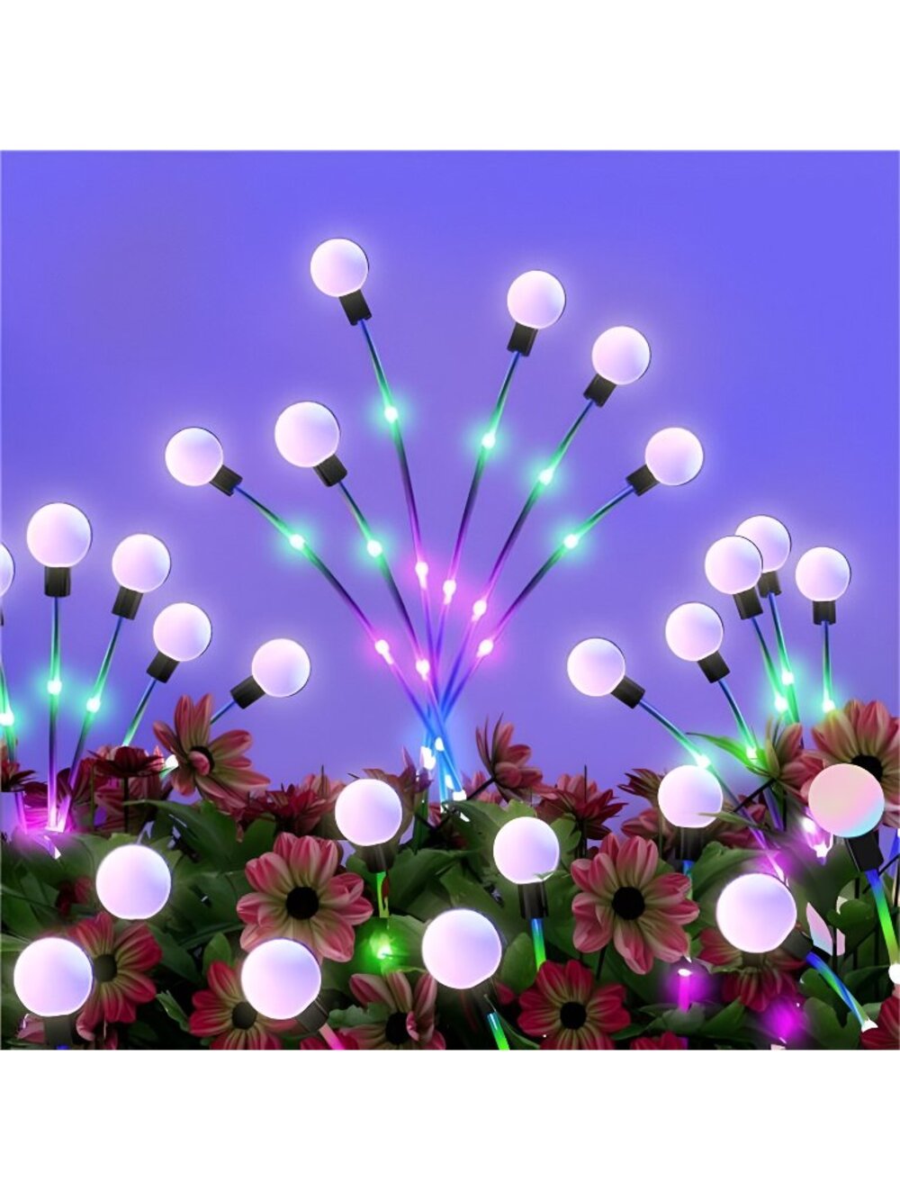 Firefly Lights Solar Outdoor, String LED Bulbs, Waterproof, 2 Pack